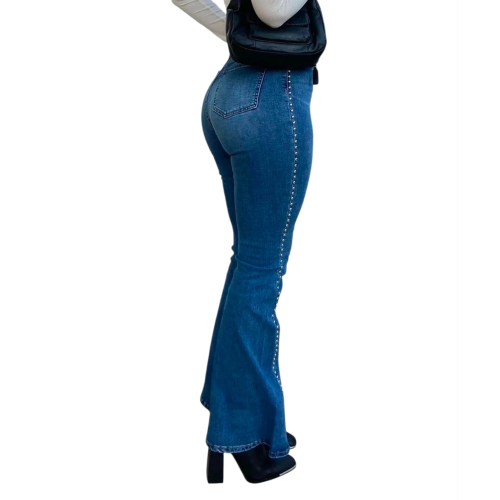 Fashion Nova Studded Southern Belle Flare Jeans